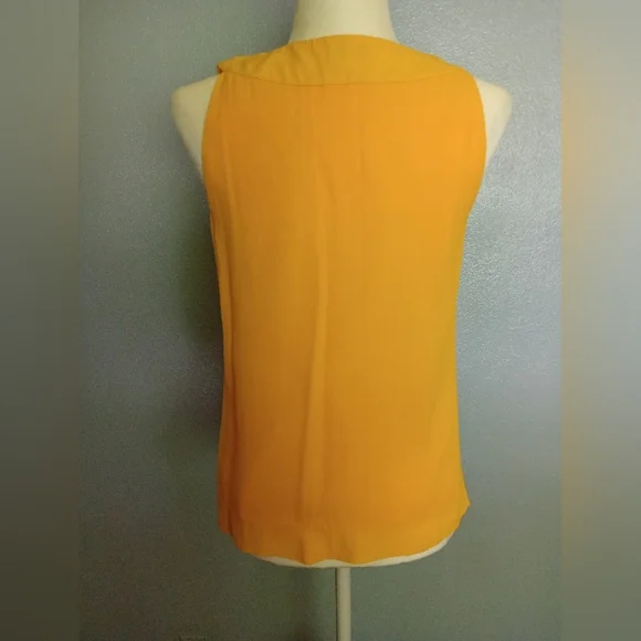 Kate Spade New York Yellow Sleeveless Top With A Bow Ruffle Accent - Picture 2 of 6